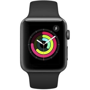 MONTRE CONNECTÉE Apple Watch Series 3 GPS - 42mm Boîtier aluminium gris sidéral - bracelet noir (2018) - Reconditionné - Etat correct