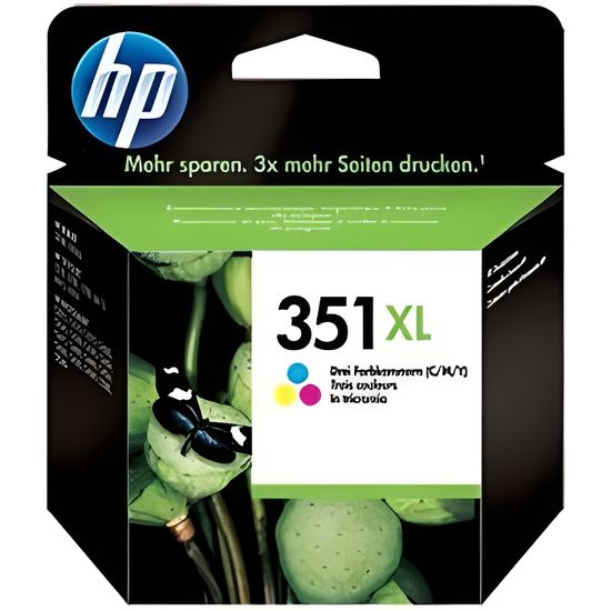 HP 351XL Cartouche d'encre trois couleurs grande capacité authentique (CB338EE) pour HP Photosmart C4380/C4472/C4580/C5280