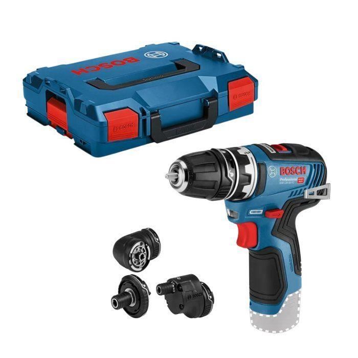 Perceuse-visseuse Bosch Professional GSR 12V-35 FC Flexiclick sans batterie avec 4 adaptateurs FlexiClick + L-BOXX - 06019H3003