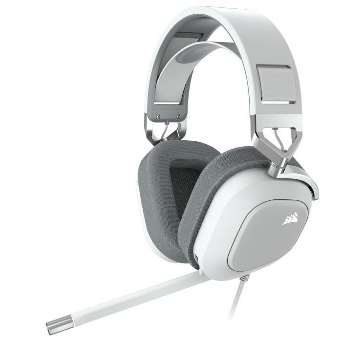 Casque gaming CORSAIR HS65 SURROUND - Blanc, son surround Dolby Audio 7.1  sur PC et Mac - Cdiscount Informatique