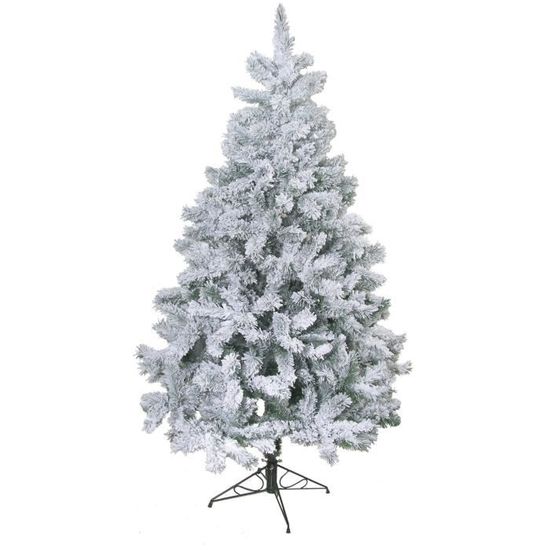 Sapin de Noël artificiel Floqué 565 branches 180 cm Blanc