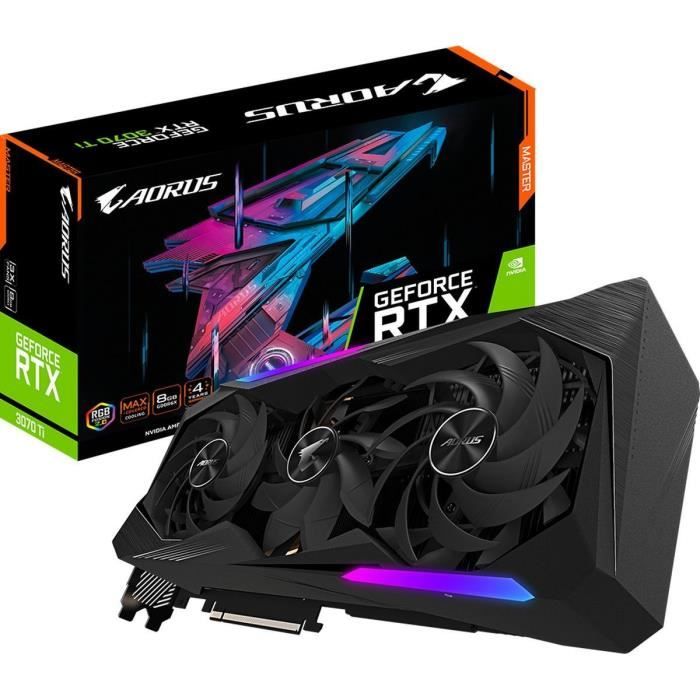 GIGABYTE AORUS GeForce RTX 3070 Ti MASTER 8 Go LHR (GV-N307TAORUS M-8GD)