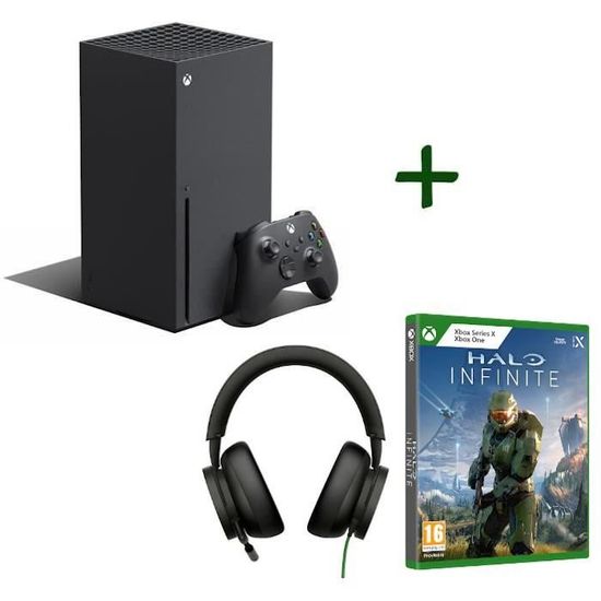 Pack Xbox : Console Xbox Series X - 1To + Halo Infinite + Casque-Micro Stéréo filaire pour Xbox Series X|S, Xbox One et Windows 10