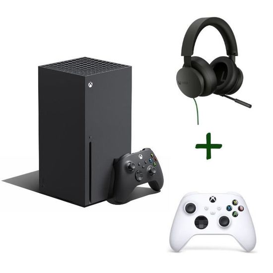 Pack Xbox : Console Xbox Series X - 1To +  Manette Xbox Series sans fil – Robot White – Blanc + Casque-Micro Stéréo Sans-fil - Micro