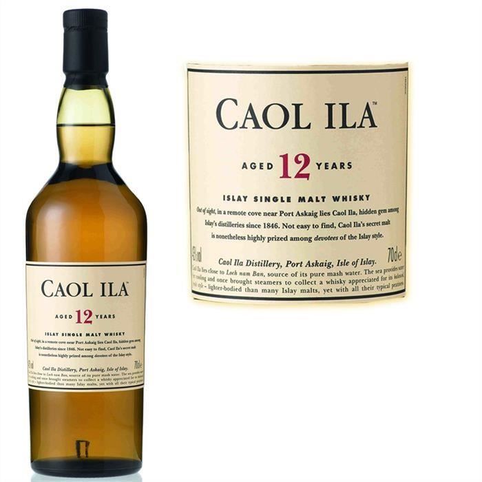 Whisky Caol Ila 12 ans (70cl 43°) Islay Achat /