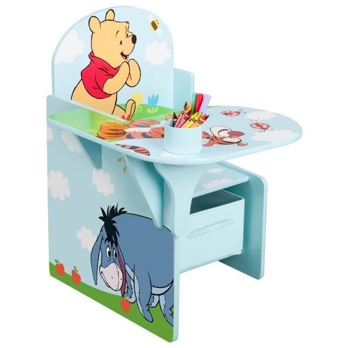 Winnie L Ourson Pupitre Enfant Avec Rangement Bleu Et Multicolore Cdiscount Jeux Jouets