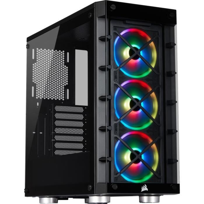 CORSAIR Boîtier connecté iCUE 465X RGB - ATX Moyen-Tour - RGB - Noir ( CC-9011188-WW)