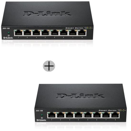 Lot de 2 D-Link Switch 8 ports gigabit DGS108
