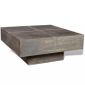 Table Basse Carree Marron Fonce Bois Massif De Manguier Achat