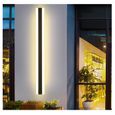 Longue LED Villa Porche Extérieur Étanche Lumière Chaude Applique Murale Longue Barre Lumineuse Noire Aluminium-90CM-0