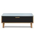 Table Basse En Bois Avec Tiroirs En Chene Massif Achat Vente Pas Cher