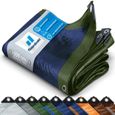 Bâche de protection imperméable - CASA PURA - 4 x 6 m - 80 g/m² - Vert/Bleu-0