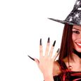 Faux ongles noirs - FIESTAS GUIRCA - Boite de 10 - Pour déguisement de sorcière ou Halloween-0