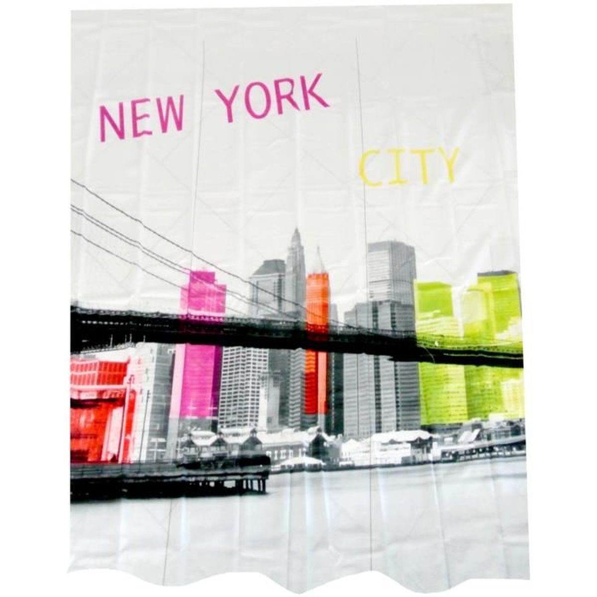 Rideau De Douche En Polyester Déco New York City Building Pop Art New York 