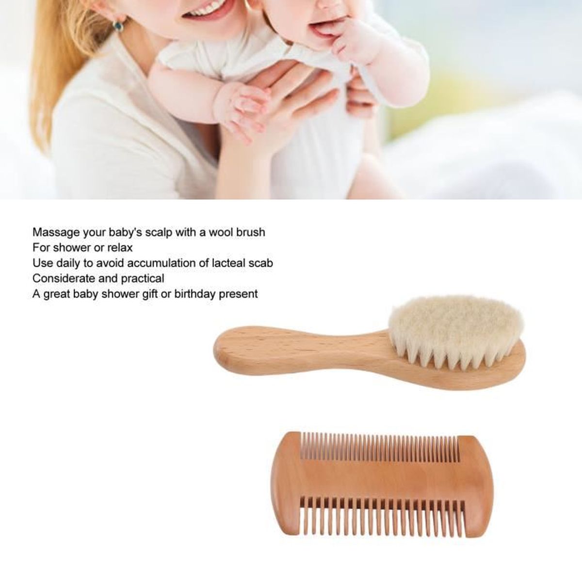 ZAVASIKA Peigne Rasoir 2-en-1 Pour Bébé - Peigne & Coupe Double Face - Compact Et Portable - Multicolore