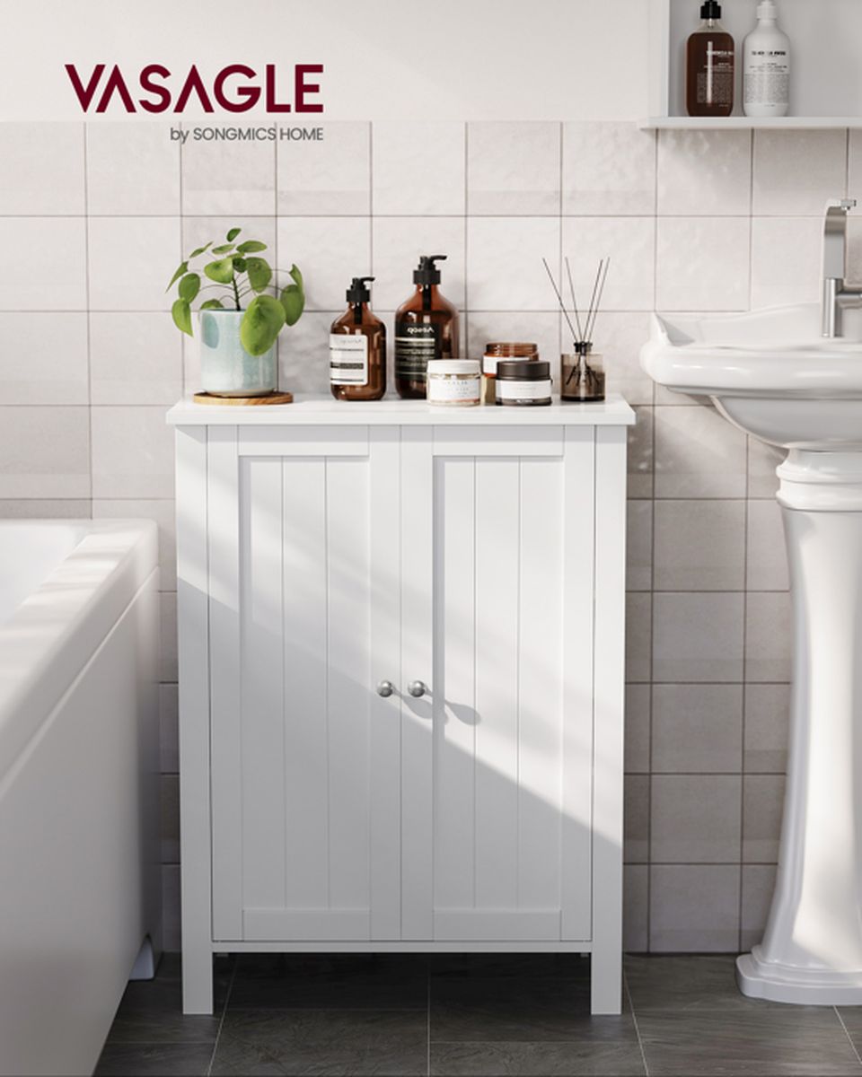 Vasagle Meuble De Salle De Bain Meuble De Rangement 2 Portes