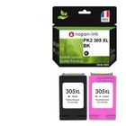 NOPAN-INK 305XL fabriqué en France, 2 Cartouche d'encre reconditionnée pour HP 305 XL Noir / Couleur compatible DeskJet 2700 2720e 2720 2710