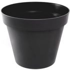 Pot de fleur rond Toscane - EDA PLASTIQUE - Gris anthracite - 30 cm - 10 L - Résistant au gel et aux UV