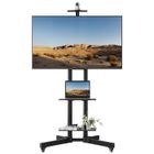 Yaheetech Support TV sur Pied à roulettes-Hauteur réglable-Avec Frein-3 Tablettes pour 32 à 75 Pouce écran/LCD/LED/Plasma VESA