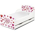 LEOMARK Moderne Lit d'Enfant Toddler avec matelas et un tiroir Coeur Romantique