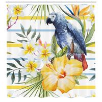 Abakuhaus, Perroquet Rideaux de Douche, Tropic Perroquets exotiques, Multicolore, 175 x 240 CM