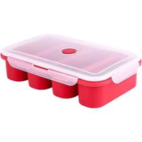 Plateau de cube de soupe en silicone, moule à glaçons en silicone carré réutilisable, moules  4 cubes pour sauce repas rouge