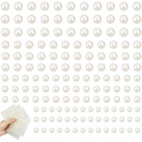 Strass Autocollants Perle Strass Ronde Stickers Strass Blanc Perle Sticker 3/4 / 5 / 6mm Stickers StrassAutocollant -8 Feuilles