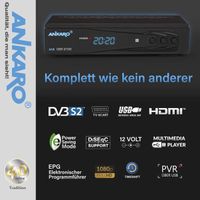 Récepteur satellite HD Ankaro 2100 DSR - DVB-S/S2 pour satellite - Astra & Hotbird - Anadol