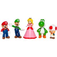 Coffret Figurines Mario et ses Amis - JAKKS - Super Mario Mario, Luigi, Princesse Peach - 6cm