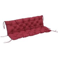 Coussin matelas assise dossier pour banc de jardin balancelle canapé 3 places - OUTSUNNY - Rouge - 150x98x8cm