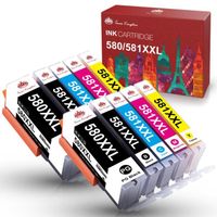 Toner Kingdom Compatible Cartouches d'encre Remplacement pour Canon 580 581 XXL pour PIXMA  TR8550 TR7550 TS8150 TS8151 TS8252 