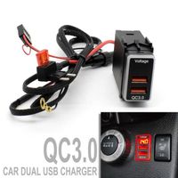 Pour Nissan Auto Dual QC3.0 USB Chargeur rapide 12V Adaptateur rapide style LED puissance voltmètre affichage numérique