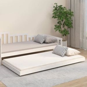 TÊTE DE LIT Chambre 100 x 200 cm Cadre de lit Moderne blanc 100x200 cm bois de pin massif995