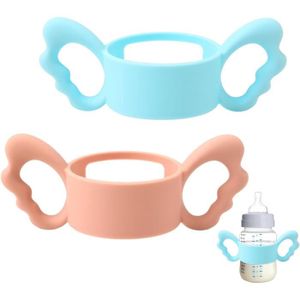 2 Poignées De Biberon En Silicone - Poignée Col Large Pour Bébé Ergonomique Et Confortable