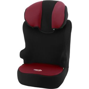 SIÈGE AUTO Rehausseur ceinturé NANIA START I 106-140 cm R129 –de 5 à 10 ans – Têtière réglable – Base inclinable – Rouge -Fabrication