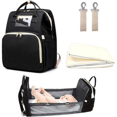 SNDMOR sac à langer pour bébé sac à dos, sacs à langer grande capacité, sac  à langer de voyage portable avec lit pliable, sac à dos pour lit bébé (Bleu  ciel) 