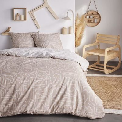 Parure De Lit 2 Personnes Sunshine – Housse Couette 240x260 + 2 Taies – 100% Coton Doux Et Certifié Oeko-Tex