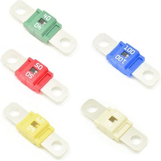 Lot De 20 Fusibles Rectangle Pour Voiture - 20A 30A 40A 50A 60A, Neufs, Compatibles Tableau De Bord