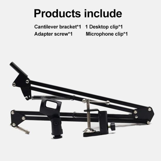 Support Micro Cou Réglable En Métal – Pour Microphone Suspendu – Stable, Portable – Discours, Performances