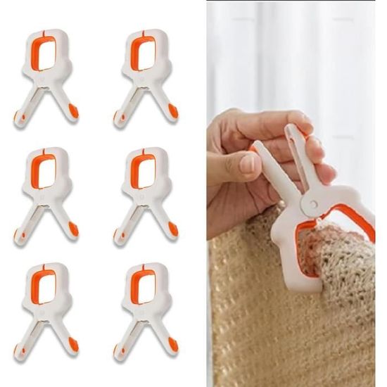 Pinces à Linge Géantes - Lot De 10, 9,5 X 7 Cm - Couleurs Assorties - Pour Serviettes De Plage, Couvertures, Draps