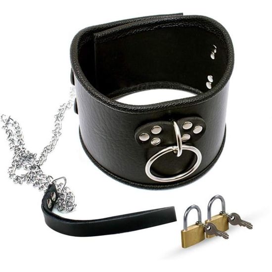 Collier Et Laisse BDSM Pin Lock Noir - Coffret Fétiche SM Universel, Fabriqué En Chine