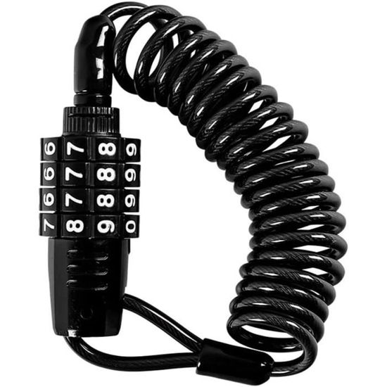 2 Antivols Vélo Cadenas à Code 4 Chiffres - Câble 40 Cm Noir - Sécurité Pour Vélo, Scooter, Moto