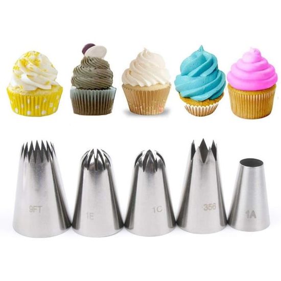 Set De 11 Poches à Douille Pâtisserie Professionnelle Avec 8 Embouts Inox Et Brosse
