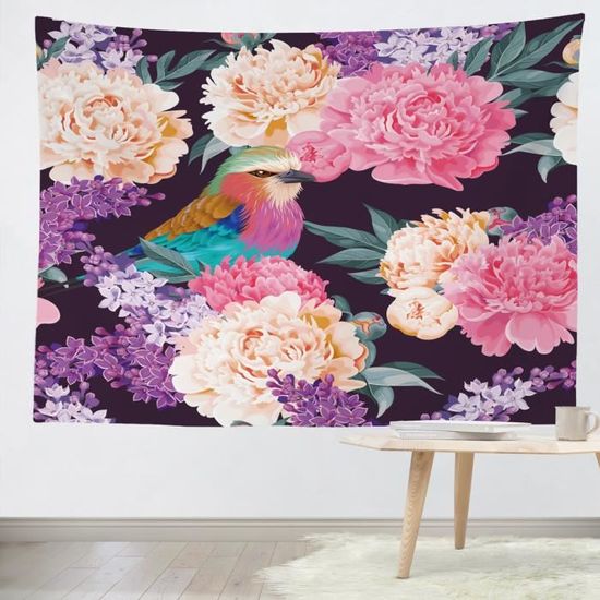 Toile à Broder Gobelin L 60x80 Cm - Motif "Panier Avec Fleurs" Imprimé, Type Penelope