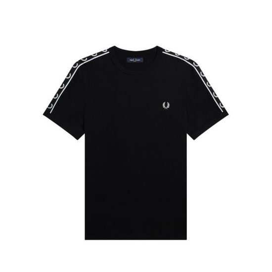 Fred Perry - T-shirt avec logo brouillé imprimé au dos - Noir