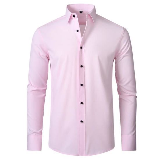 CHEMISE - CHEMISETTE Homme Chemise Couleur Solide Collier Slim-High High-High Base De La Taille