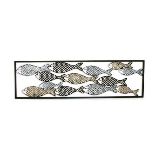 Decoration Murale En Metal Banc De Poissons Achat Vente Objet