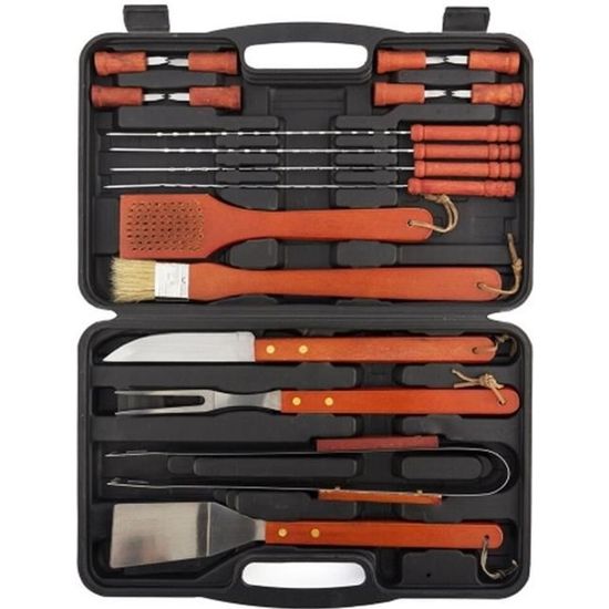 Mallette de barbecue PZL CONCEPT 18 accessoires Bois et acier