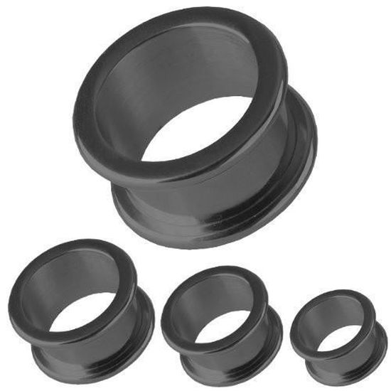 6MM-30MM Oreille Tunnel Plug Noir Acier Inoxydable Vis Vis Flesh Noir Piercing