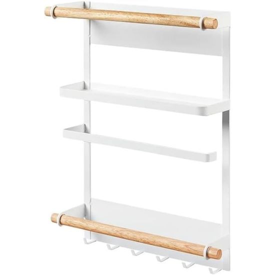 Cozary Lot De 2 Étagères Magnétiques Pour Frigo – Rangement Épices & Condiments Sans Perçage, Grande Capacité